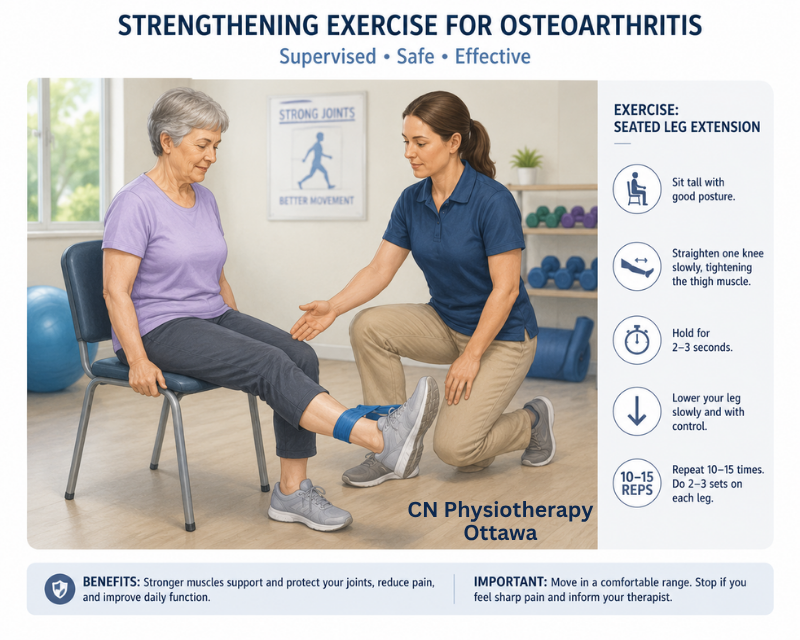 Stringing exercise for osteoarthritis